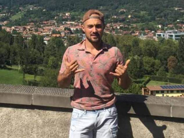 Andrea Russo, 35, from Calcinate near Bergamo, was not a passenger or airport staff member at Milan Bergamo Airport