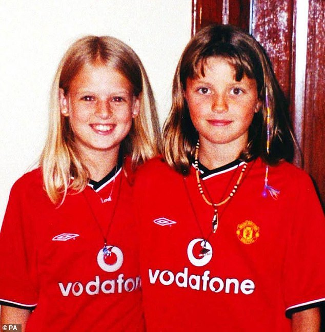 A photo of the schoolgirls wearing matching Manchester United shirts - taken just 90 minutes before the were last seen on August 4