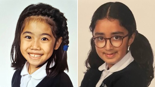 Nuria Sajjad (right) and Selena Lau (left), both eight, were killed when a Land Rover Defender smashed through a fence as children and staff attended an end-of-year tea party in July 2023