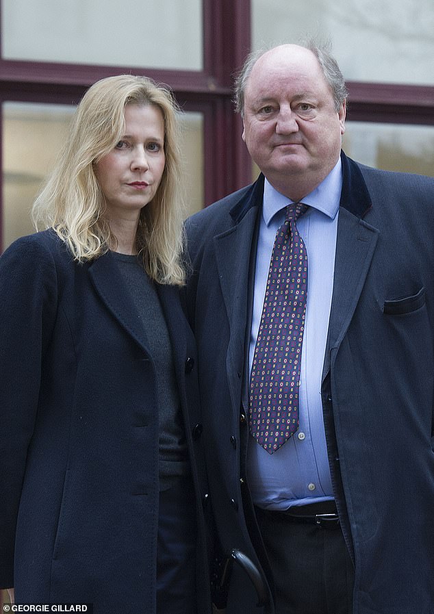 Lord Monson with Kate Green (Left) (mother of Rupert Green) at Woking Coroners Court for the inquest into his sons death