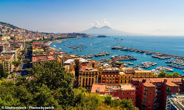 A powerful earthquake has rocked the Italian city of Naples and the surrounding region. File image shows the city with Mount Vesuvius in the background