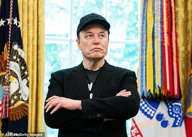 Elon Musk in the Oval Office in happier times - he has finally weighed in on the approval of the 'big, beautiful bill' that he opposed
