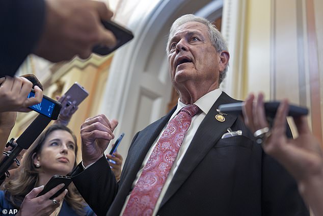 Rep. Ralph Norman, R-S.C., a member of the conservative House Freedom Caucus, speaks to reporters following his White House meeting as Republicans work to push President Donald Trump's signature bill of tax breaks and spending cuts across the finish line even as conservative and moderate GOP holdouts slow that effort, at the Capitol in Washington, Wednesday, July 2, 2025