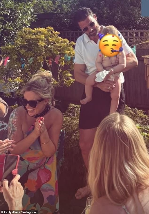 The couple welcomed son Barney together last June (pictured celebrating his first birthday)