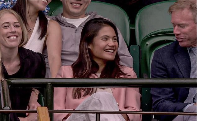 Emma Raducanu was in the crowd as Carlos Alcaraz progressed to the quarter-finals