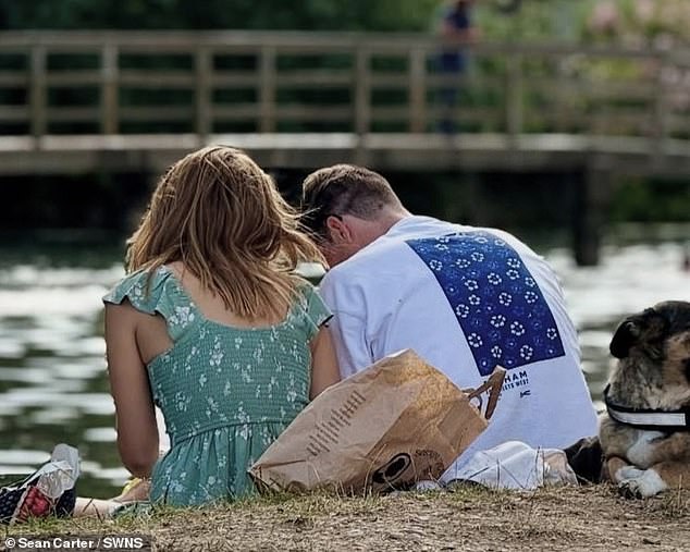 The Harry Potter star was seen sitting on the bank of a lake, with onlookers saying it looked like the pair were enjoying a 'cute date'