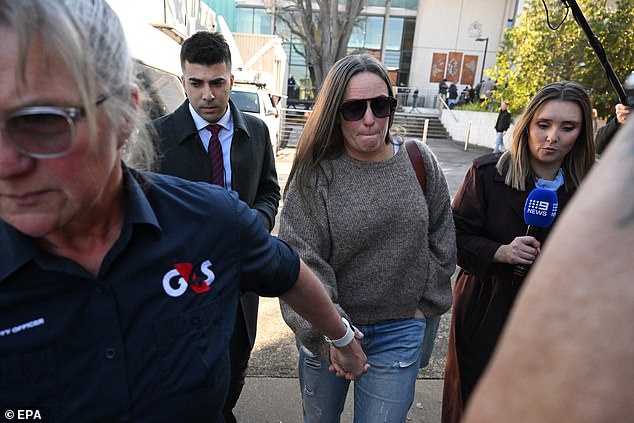 Erin Patterson's best friend Alison Rose Prior (pictured) was throned by media as she left the court on Monday afternoon