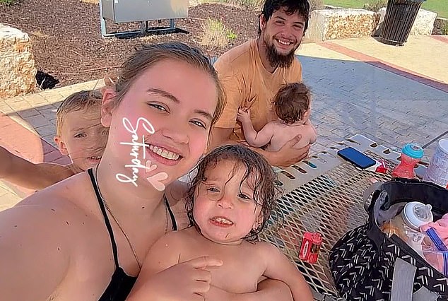 The family of a Texas father who died while rescuing his loved ones from sudden flash flooding in Texas shared his final, heartbreaking words: 'I'm sorry, I'm not going to make it. I love y'all.' Pictured: Julian Ryan (left) with his fiancée Christinia Wilson and their children