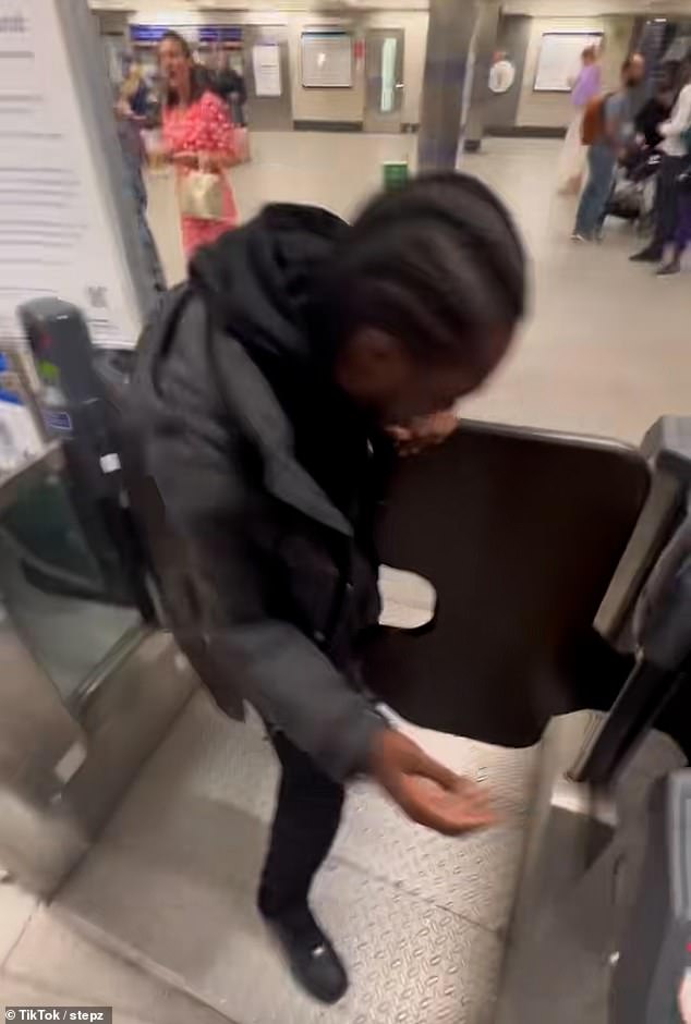TikTok influencers have been sharing videos showing Tube passengers who to illegally 'bump' through the station ticket barriers. This clip shows rapper Stepz, real name Samuel Agyei