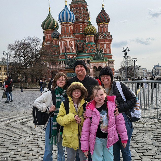 Derek Huffman, 46, moved with his wife DeAnna, their three daughters and the family husky to the small town of Istra, near Moscow, earlier this year after claiming the US had become overrun by 'woke ideology'