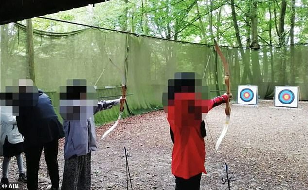 Picture advertising the camp shows children taking part in archery as one of the activities