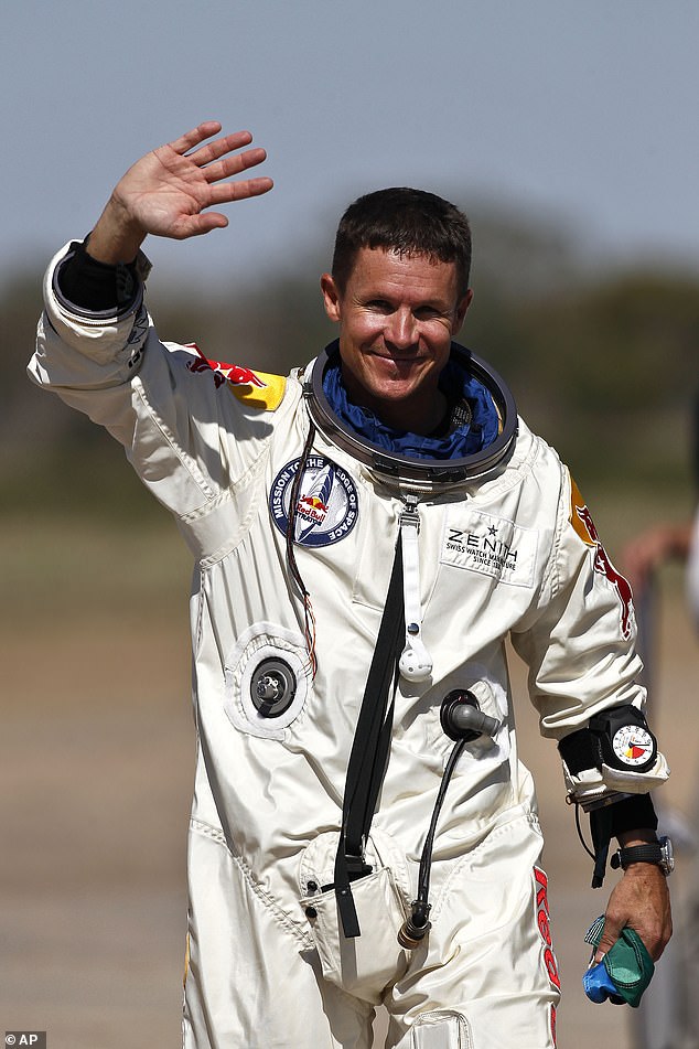 Felix Baumgartner, of Austria, has died in a paragliding crash (pictured in 2012 after jumping from space)