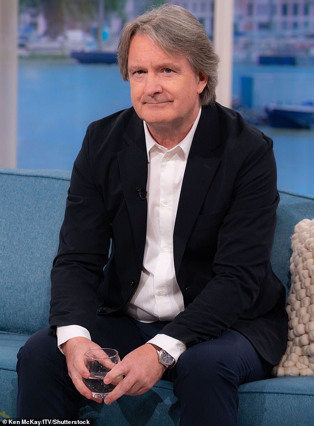 Her husband and former This Morning editor Martin Frizell, 66, appeared on This Morning today (pictured) to discuss her diagnosis, as she was not well enough