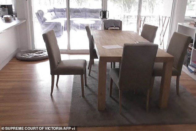 Murder scene: The lunch table where Erin Patterson served her guests poisoned beef Wellingtons laced with death cap mushrooms