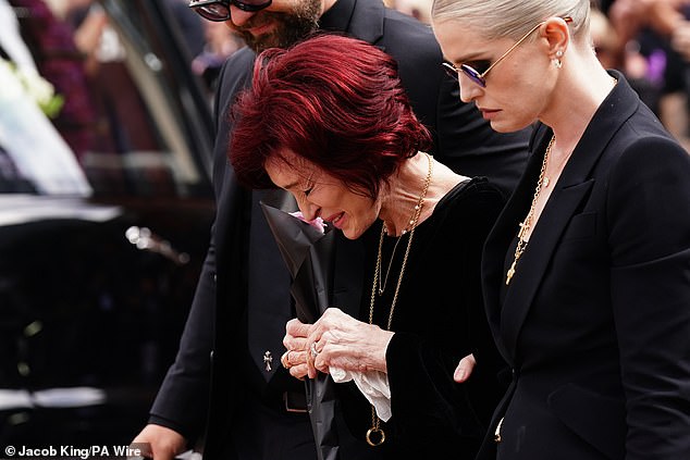 Sharon Osbourne broke down in tears as she viewed tributes and messages for her husband, the legendary heavy metal singer Ozzy Osbourne