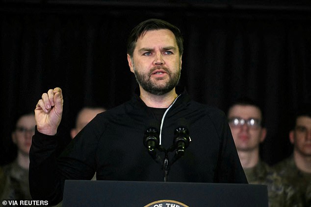 Earlier this year US Vice-President JD Vance (pictured) said Britain has a free speech problem as he raised the case of an Army veteran prosecuted for silently praying outside an abortion clinic