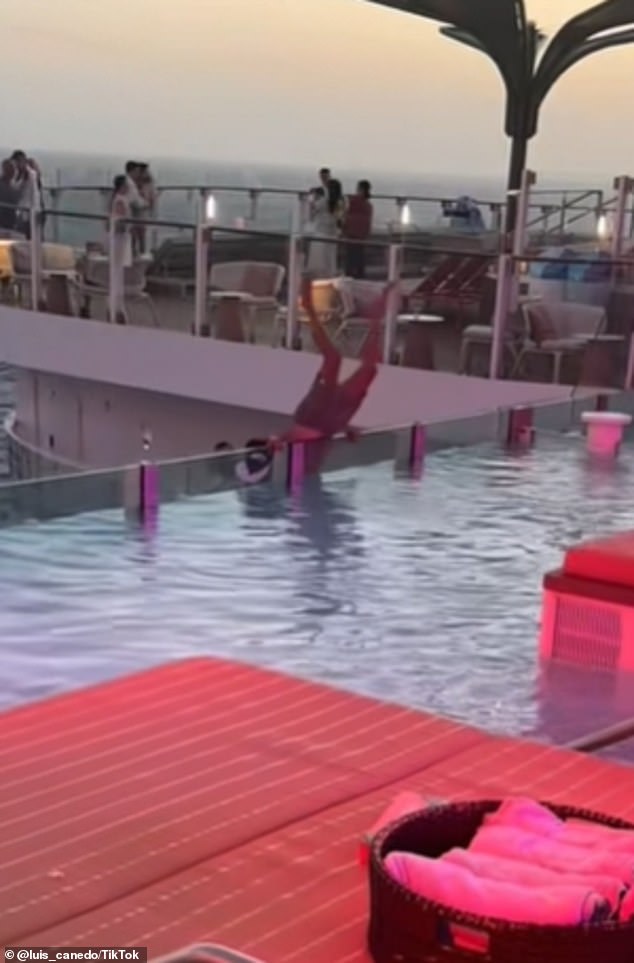 Shocking video from aboard the Icon of the Seas cruise ship captured the moment a passenger flipped over the edge of the Hideaway Pool