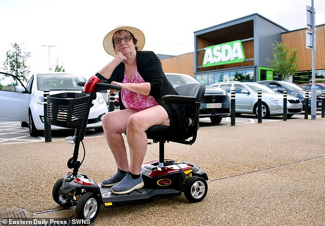 Jan Rhodes, 67, can no longer enter the store on Hall Road in Norwich, Norfolk, over the next three years despite having shopped there since it first opened in 2015