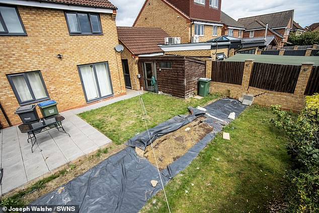 Ryan Kumar's family garden (pictured), which he says has been heavily impacted by developers and their 'heavy vibration work' by Midland Metro Alliance