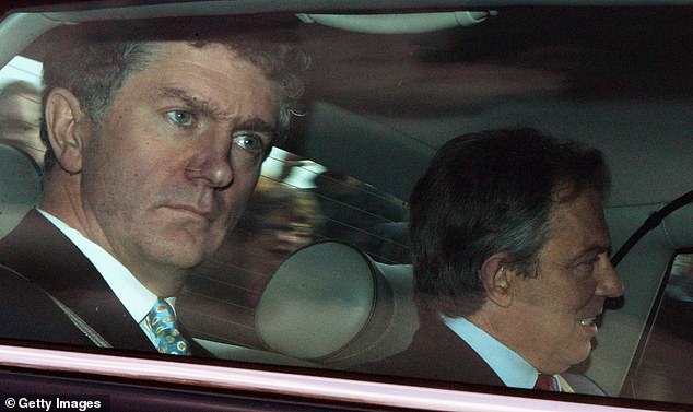 Jonathan Powell (left) was slinking through the shadows of diplomatic life when he was talent-spotted by Tony Blair (right) and given unprecedented power as his chief of staff