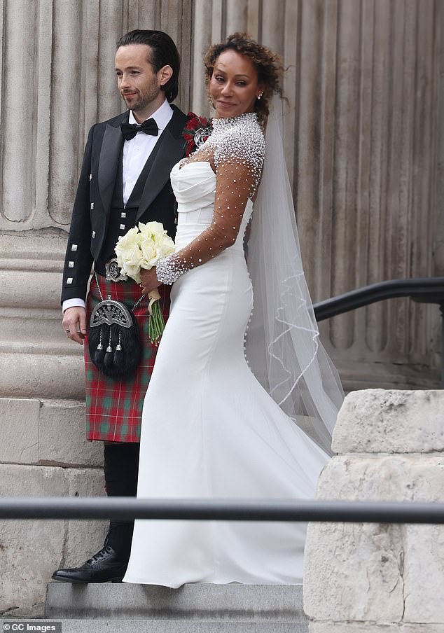 The Spice Girl, 52, was notably absent as her former bandmate said 'I do' to her fiancé Rory McPhee at St Paul's Cathedral in London in front of a string of very A-list guests