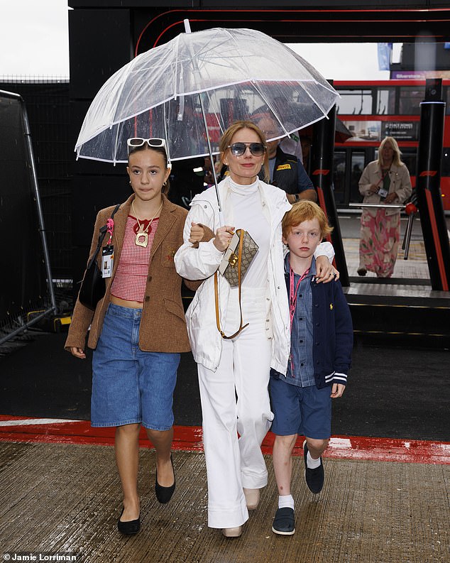Geri Halliwell stepped out at the F1 British Grand Prix on Sunday after snubbing Mel B's wedding over the weekend