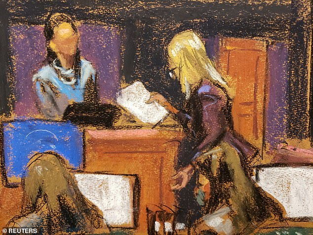 The victim, who testified under the pseudonym 'Jane,' (left) claimed she was repeatedly raped and abused by Epstein - and that he brought her to Trump's Mar-a-Lago estate to meet him in the mid-1990s