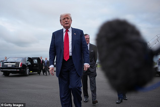 Rumors have swirled that Trump (pictured) may offer Maxwell a pardon for her testimony