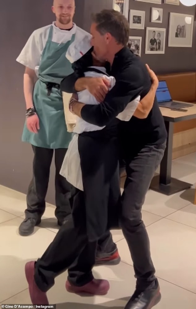 Gino D'Acampo has kicked off his reported 'apology tour' with a string of bizarre social media posts that saw him kissing and hugging a female employee, following his ITV axe