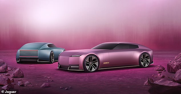 Jaguar's sales have plummeted after the legendary British car marque's ' woke ' rebrand left fans outraged (pictured is the new Jaguar Type 00 concept motor)