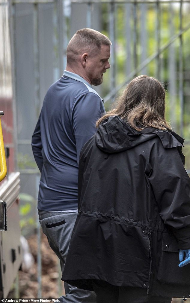 CCTV footage from August 4 showed Michael Ives (pictured) carrying his grandson by the top of his arm in a way which Caroline Rees KC, prosecuting, described as 'as though Ethan was just a bag of rubbish to be slung out'
