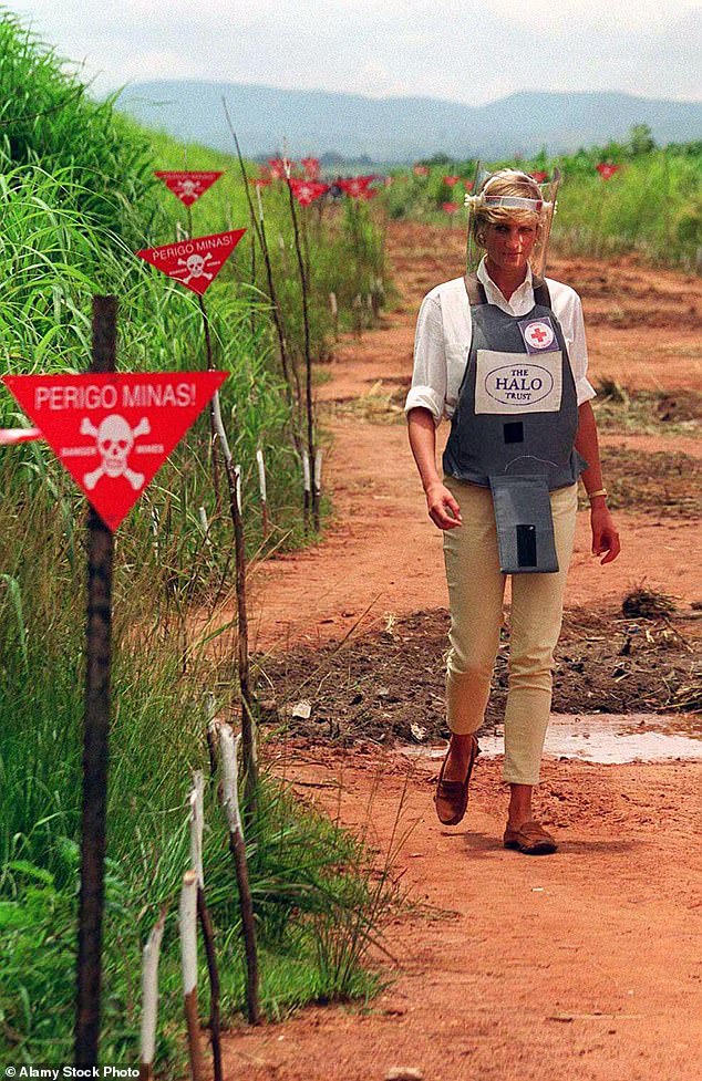 Harry is hoping to recreate the iconic images his mother, the late Princess Diana, created in 1997 when she took a walk through a minefield wearing a Halo Trust flak jacket and helmet