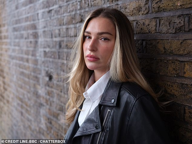 A 'heartbroken' Zara McDermott (pictured) fought back tears when she heard the harrowing account of a woman's stalking at the hands of her ex in a new documentary