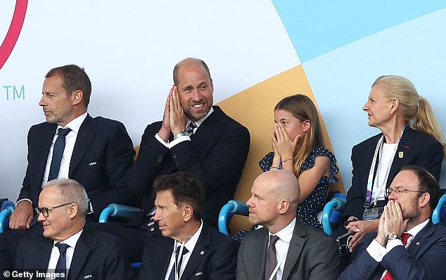 Princess Charlotte has shown just how much the Lionesses' victory means as she was seen going through all the emotions (pictured) during the dramatic Euros final