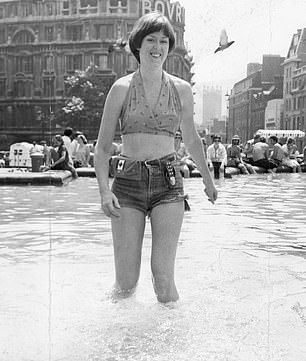 Britons call off in the fountains of Trafalgar Square during the summer of 1976
