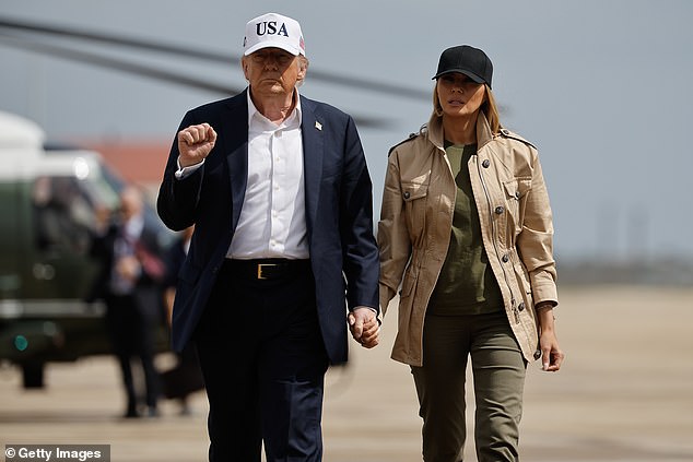 President Donald Trump with first lady Melania Trump