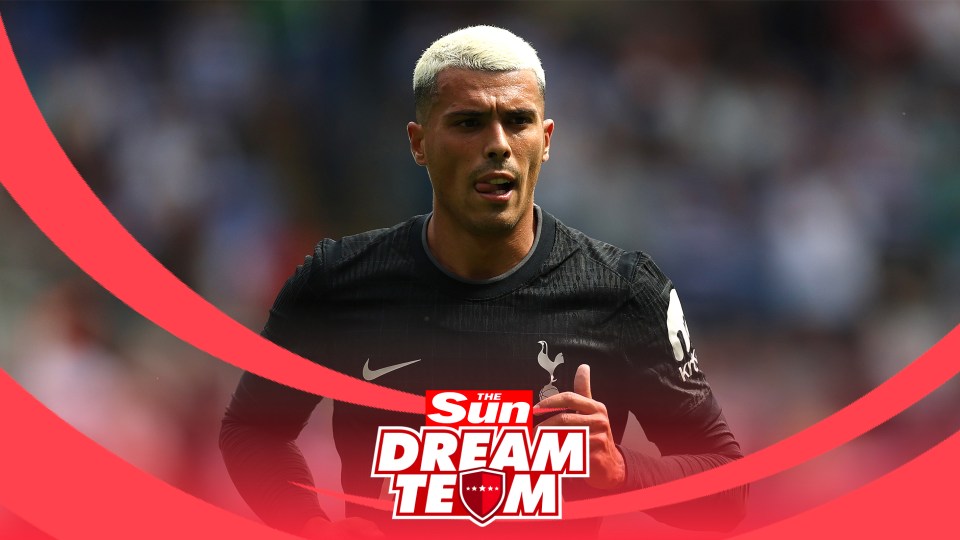 Soccer player Richarlison in a Tottenham Hotspur jersey, part of The Sun Dream Team.