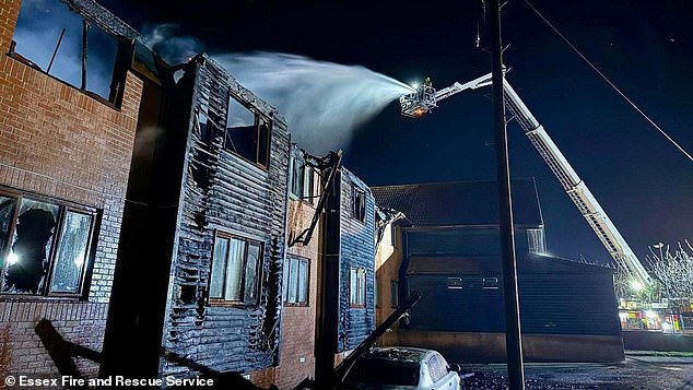 On May 7, Abdul Rahman, 36, was remanded in custody at Chelmsford Crown Court after being accused of two offences of arson with intent to endanger life (Pictured: The Phoenix Hotel on fire)