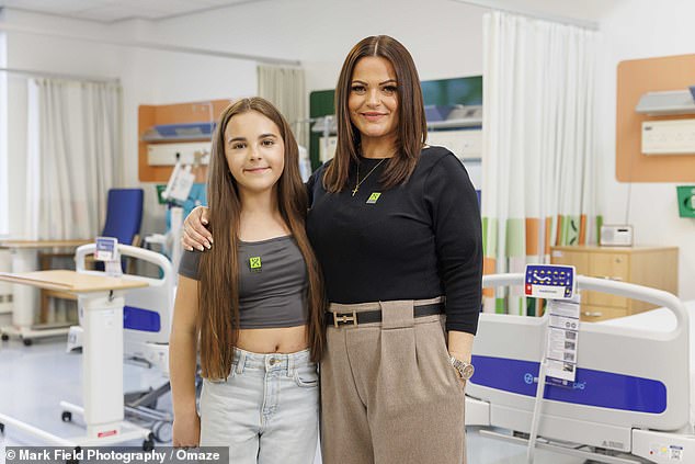 Sofia, 11, with her mum Claire at the new Anthony Nolan Cell Collection Centre in Nottingham