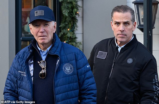 US President Joe Biden and son Hunter Biden step out of a bookstore together in Nantucket