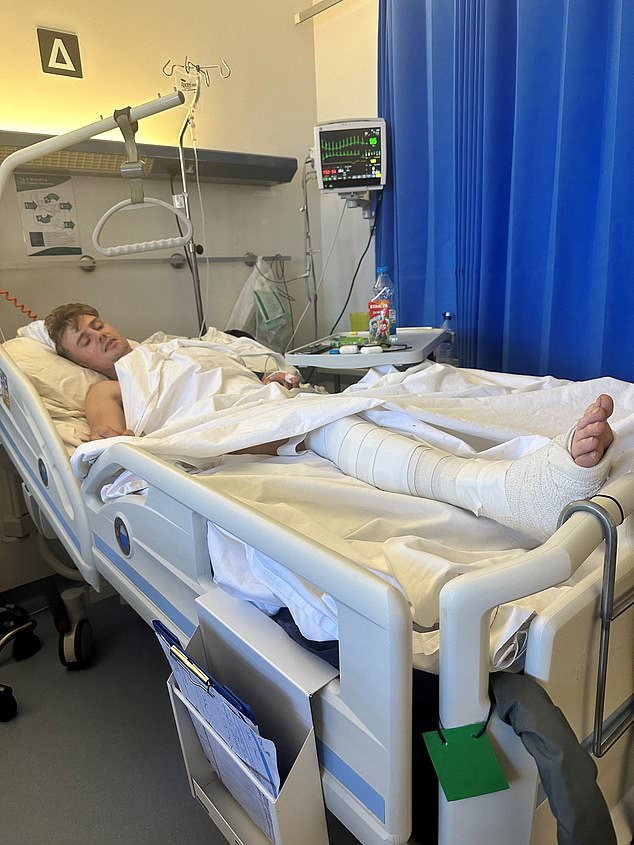 Doctors told Sam he is 'lucky to be alive' after falling from a second-floor balcony