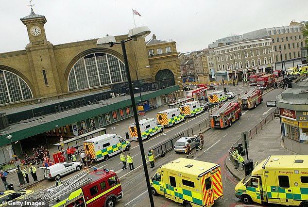 Emergency services fill King's Cross station after the attack