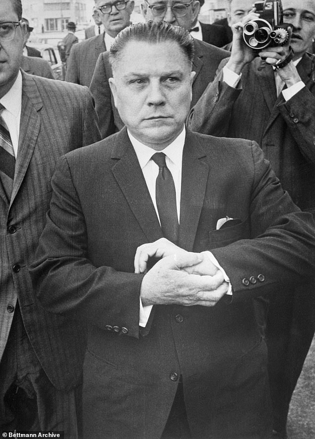 This year marks 50 years since Teamsters boss Jimmy Hoffa vanished without a trace. Pictured: Hoffa leaving the Federal Courthouse after he was convicted and sentenced of jury-tampering