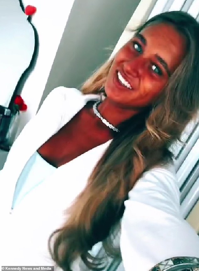 Teenager Megan Blain (pictured), 18, from Seaham, County Durham, has admitted to being addicted to sunbeds, despite facing harsh criticism online and noticing concerning changes to her skin
