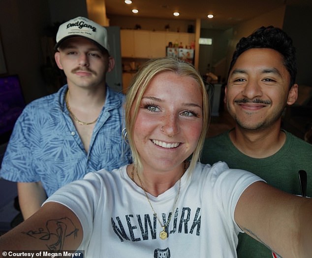 A woman who lives with her new husband and ex-husband to save money has revealed how they make their bizarre living situation work