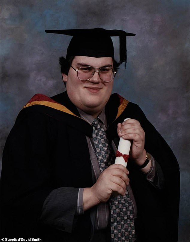 David's weight woes started when he was in school where he was being relentless bullied and would overeat to cope: 'I would hide away because I was ashamed of myself'
