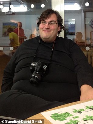 Before: David Smith's weight ballooned to 159kg after he was overeating to cope with being bullied and tried everything to drop some pounds over a matter of years