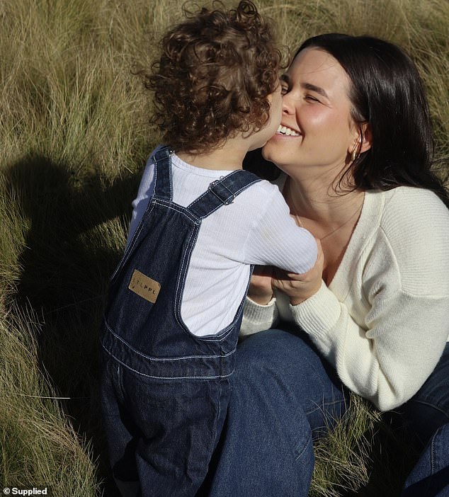 Ruby Nichols (pictured with her son Kobi) suffered a traumatic birth where she was told by a nurse that she and her baby would not survive