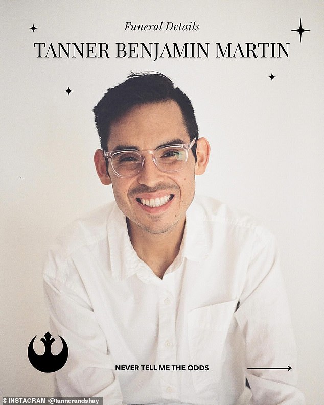 In a post shared a week earlier, Wright encouraged attendees to 'wear something Star Wars in honor of Tanner ¿ ties, pins, stickers, our custom Rebels Against Cancer shirts with other formal wear'