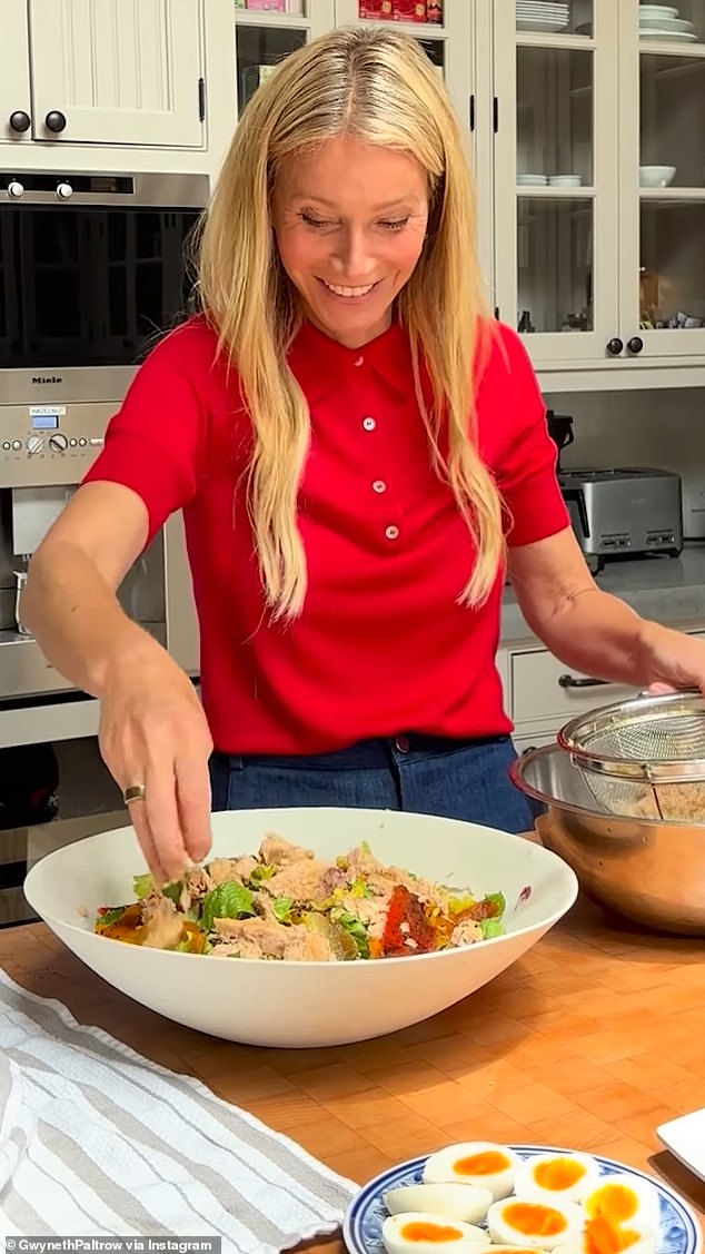 Gwyneth Paltrow's expansive Amagansett home consists of five bedrooms, seven and a half bathrooms and - importantly for the enthusiastic cook who is a fan of clean living - a gorgeous kitchen